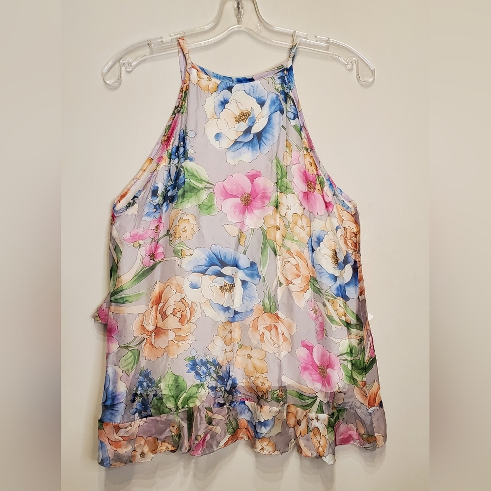 208. SOLD** 💥3/$20💥 NWT - LARA G. Floral Silk Blend Tank Top - Picture 6 of 8
